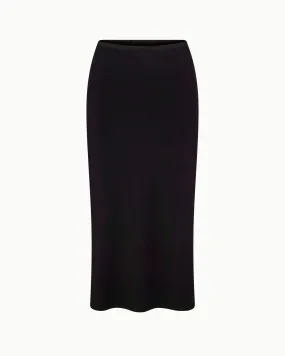 Soft Stretch Midi Skirt | Black