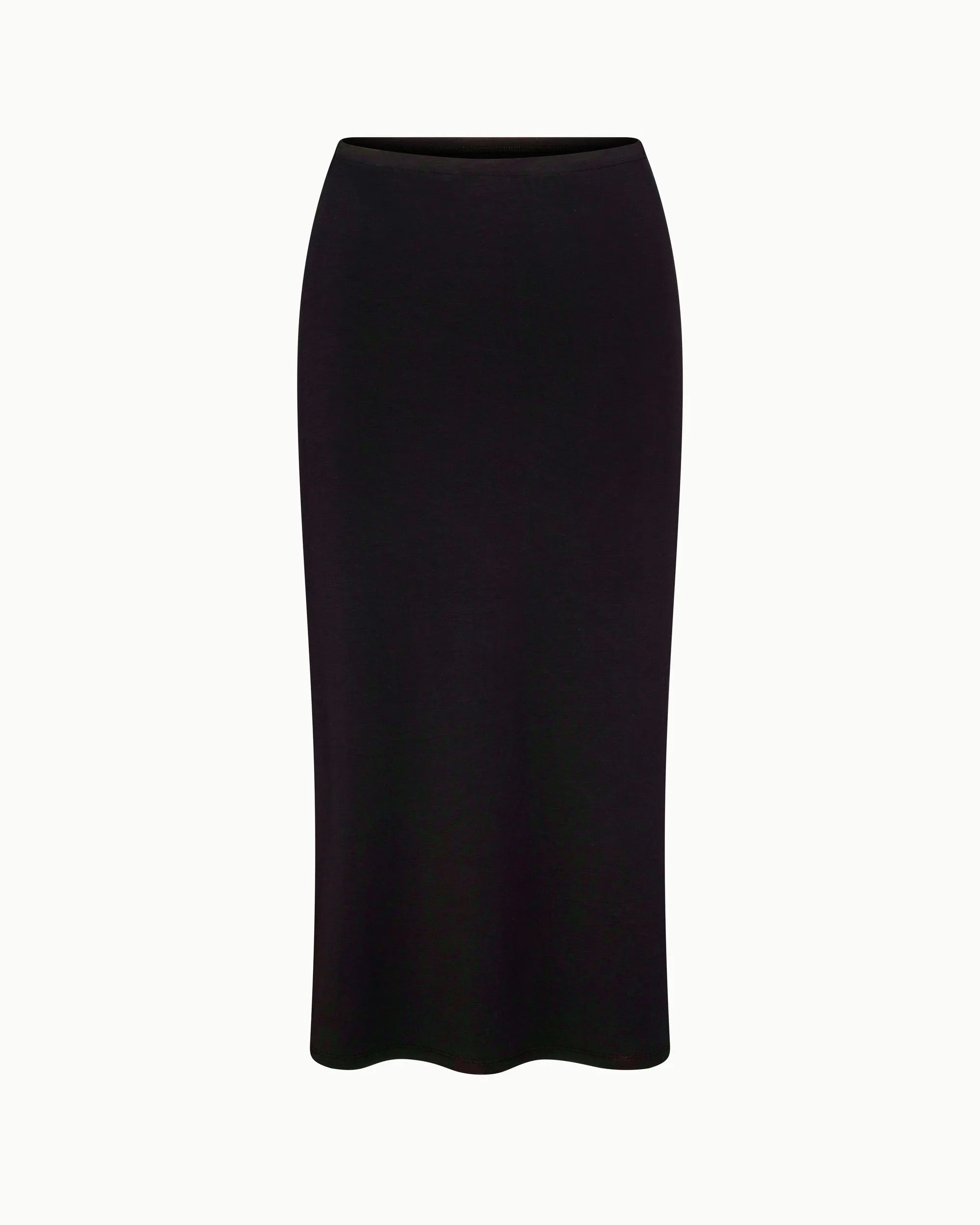 Soft Stretch Midi Skirt | Black