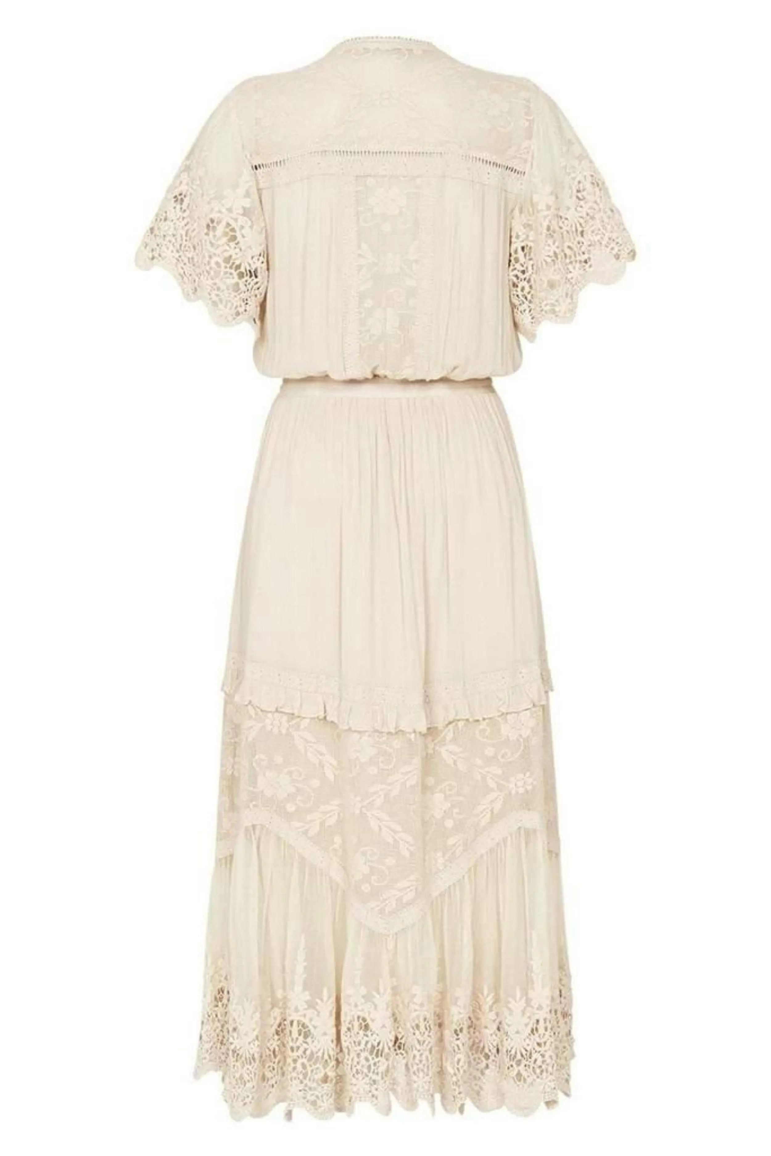 Spell Maggie Embroidered Midi Dress - For Sale