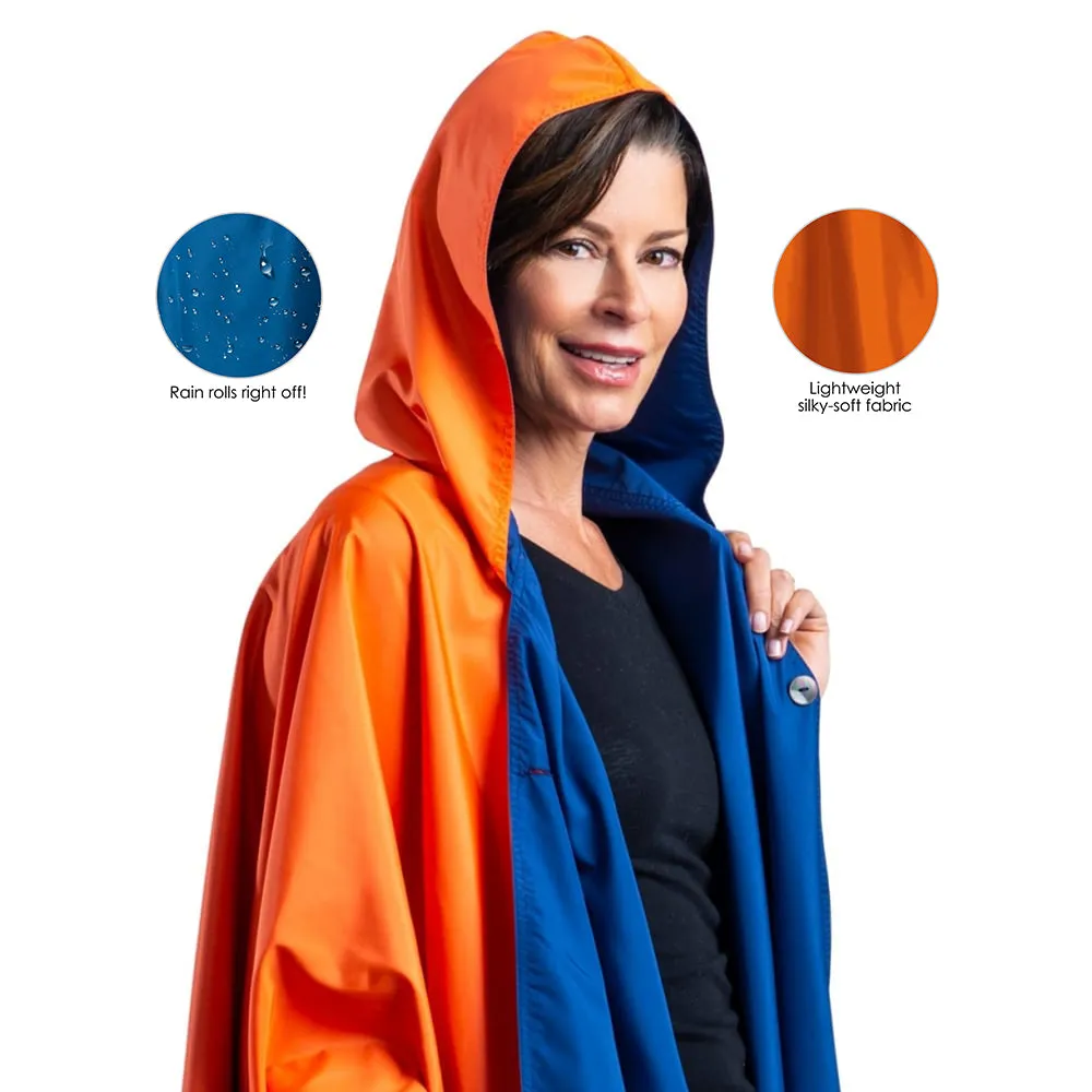 SpiritCaper Navy Blue & Orange Wind & Rainproof Sports Cape