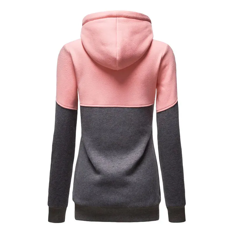 Spring Hoodied Sweatshirt Ladies Casual Patchwork Slim Womens Jackets Brand Warm Long Style Buttocks Hoodies Women