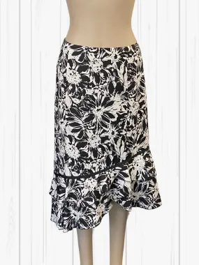 STAXS Black & White Floral Skirt Size 10