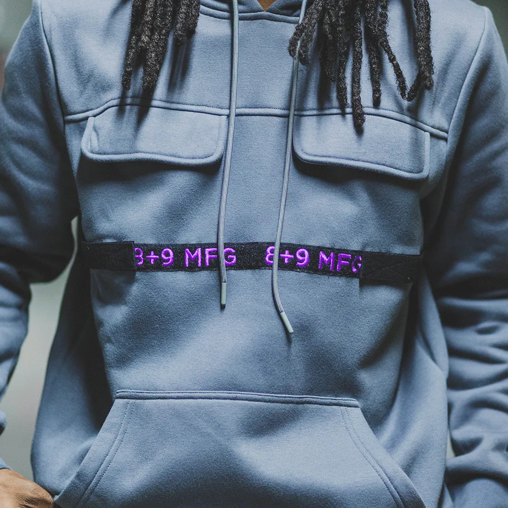 Strapped Up Slim Fleece Hoodie Dark Grey