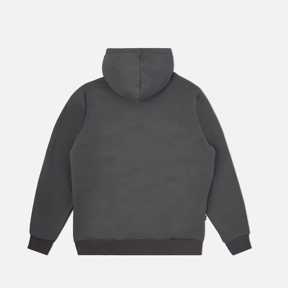 Strapped Up Slim Fleece Hoodie Dark Grey