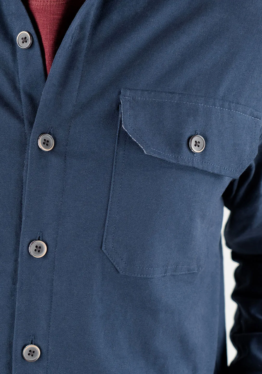 Stretch Canvas Shirt Jacket With Sherpa Lining