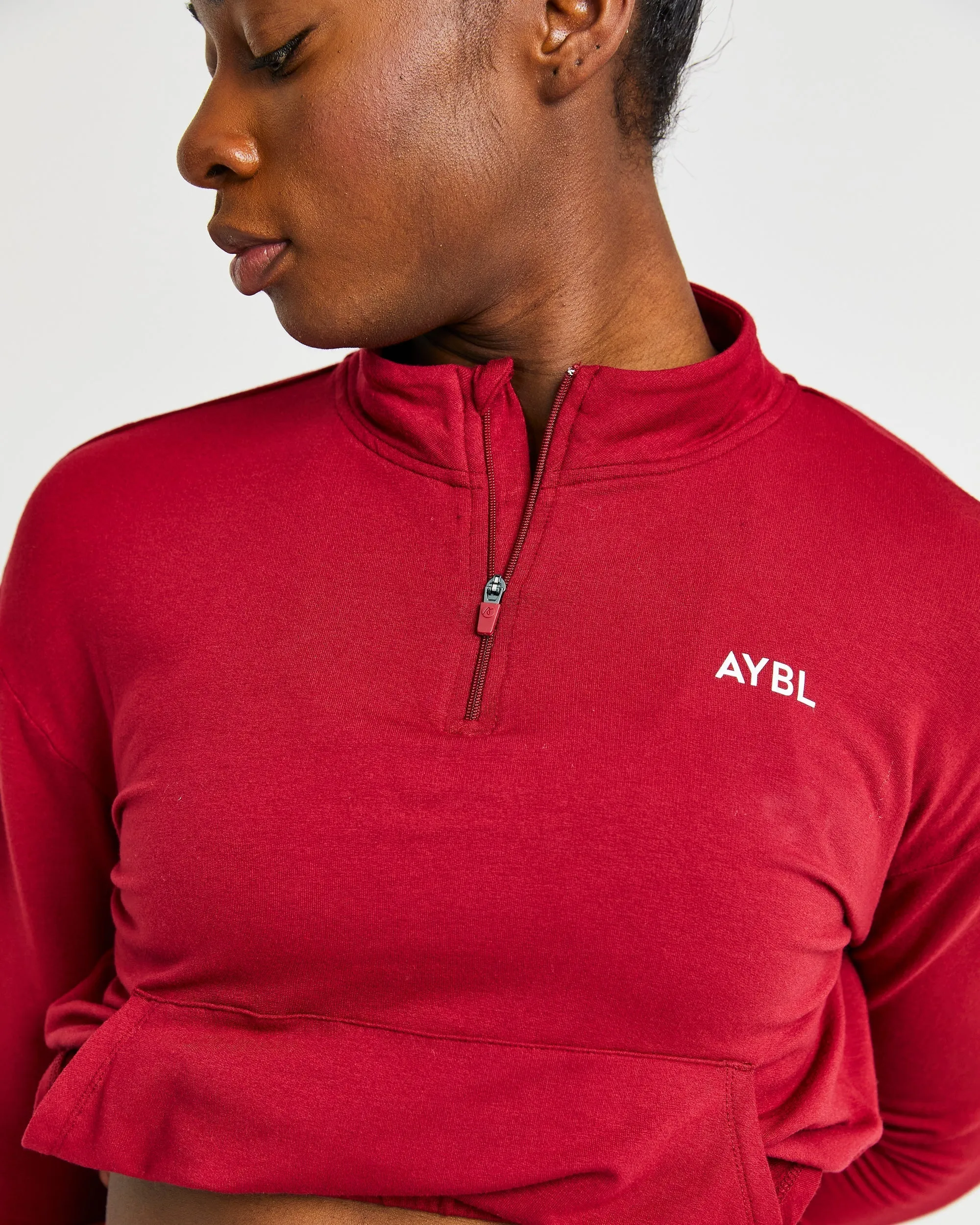 Studio 1/2 Zip Pullover - Burgundy