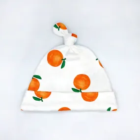 Sweet Citrus Orange Fruit Organic Cotton Baby Hat (0-3M)