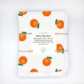 Sweet Citrus"Orange Fruit Receiving Baby Blanket - Organic Cotton