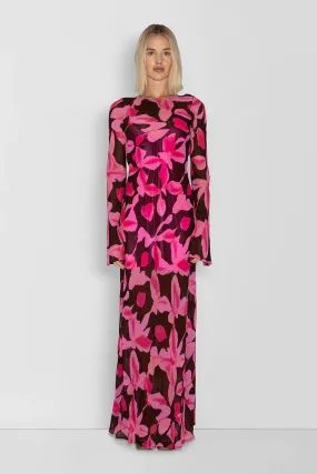 The Wolf Gang Lottie Maxi Dress - Pink Chocolate Floral