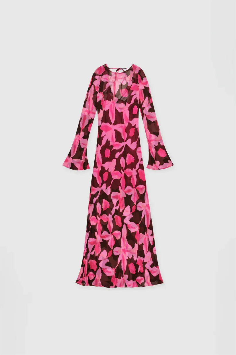 The Wolf Gang Lottie Maxi Dress - Pink Chocolate Floral