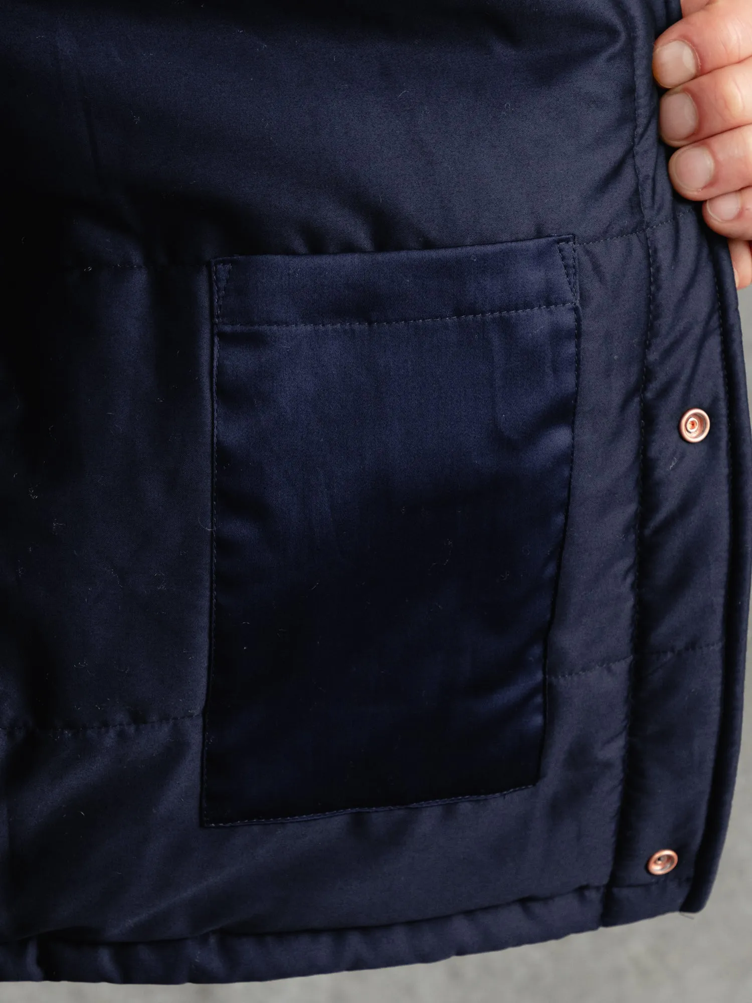 The Wool Wadded Gilet - Navy