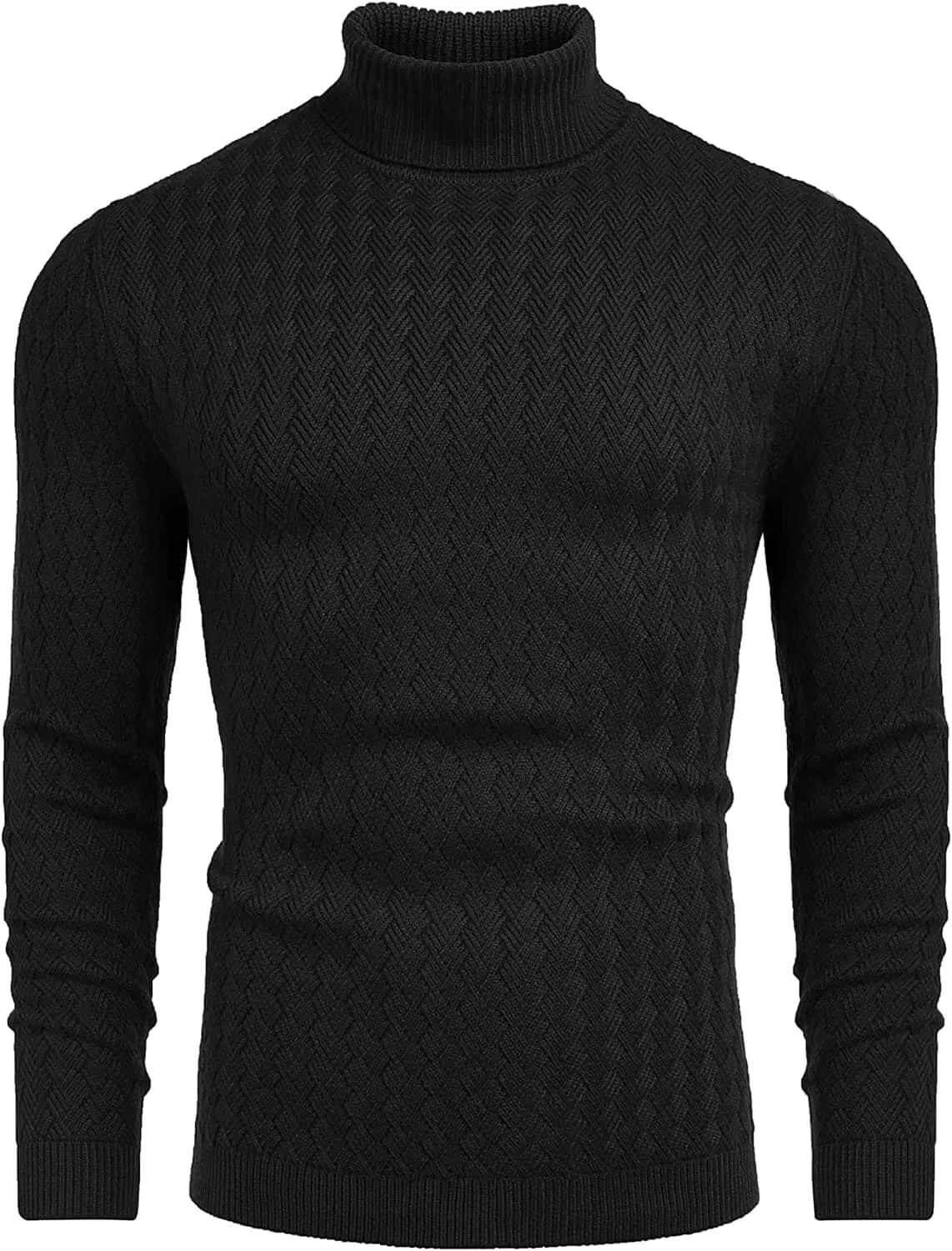 Turtleneck Patterned Knitted Pullover Sweater (US Only)