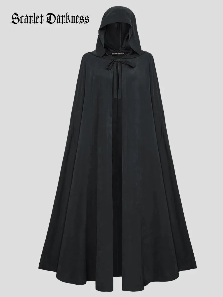 Unsex Medieval Hooded Cape Tie Front Warrior Mid-Calf Cloak