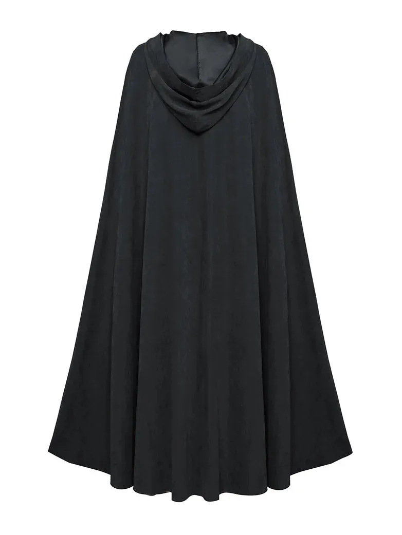 Unsex Medieval Hooded Cape Tie Front Warrior Mid-Calf Cloak