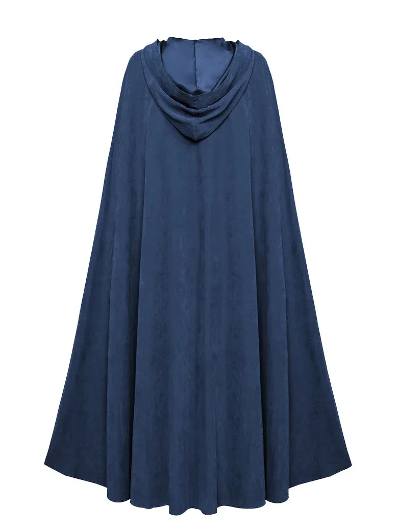 Unsex Medieval Hooded Cape Tie Front Warrior Mid-Calf Cloak