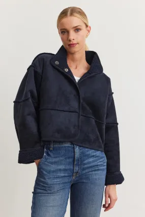 Velvet Kelly Reversible Sherpa Jacket Navy