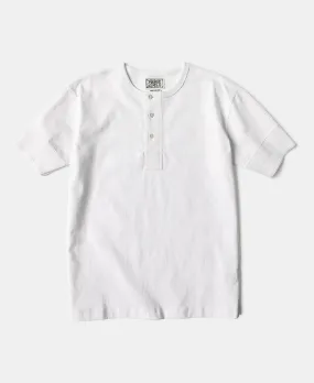 Vintage Short Sleeve Henley T-Shirt - White