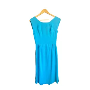 Vintage Teal Sleeveless Dress UK Size  10