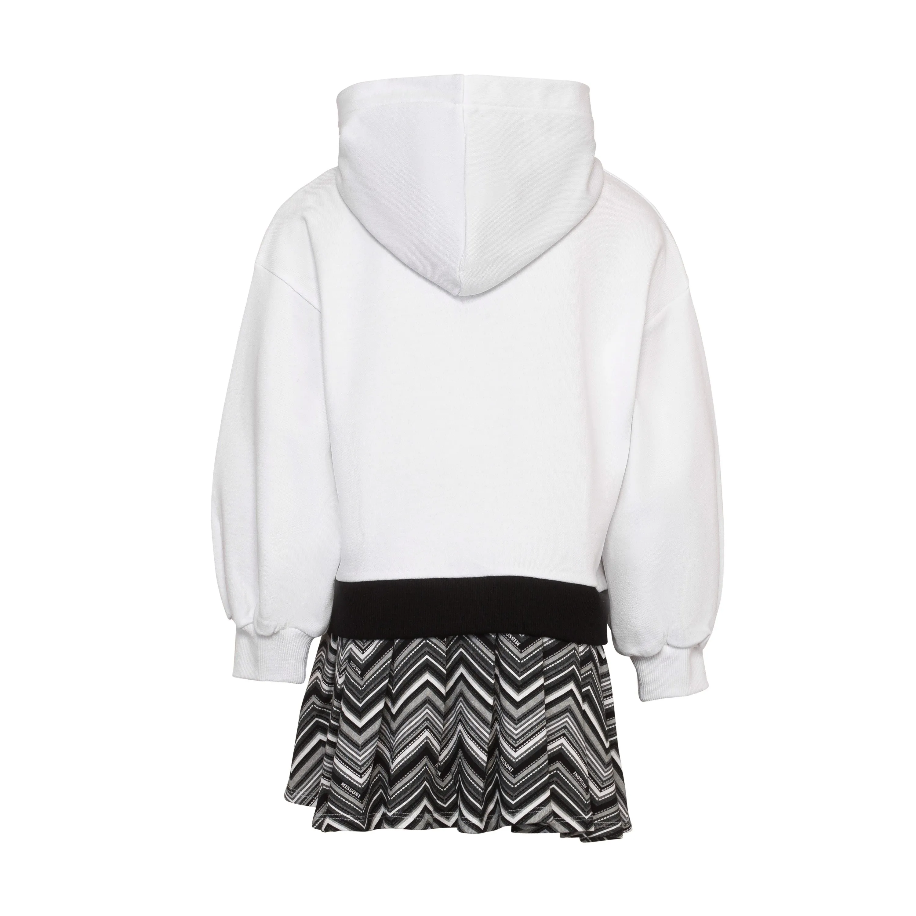 White Black Hooded Dress