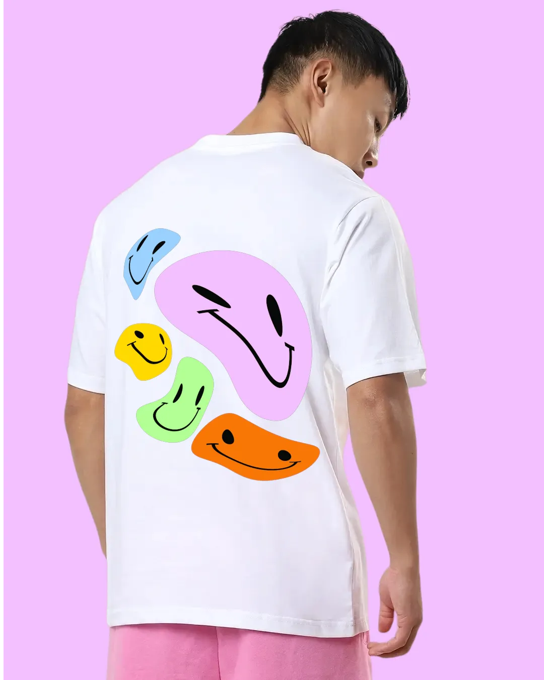 White (Printed) Oversized Men's T-Shirt