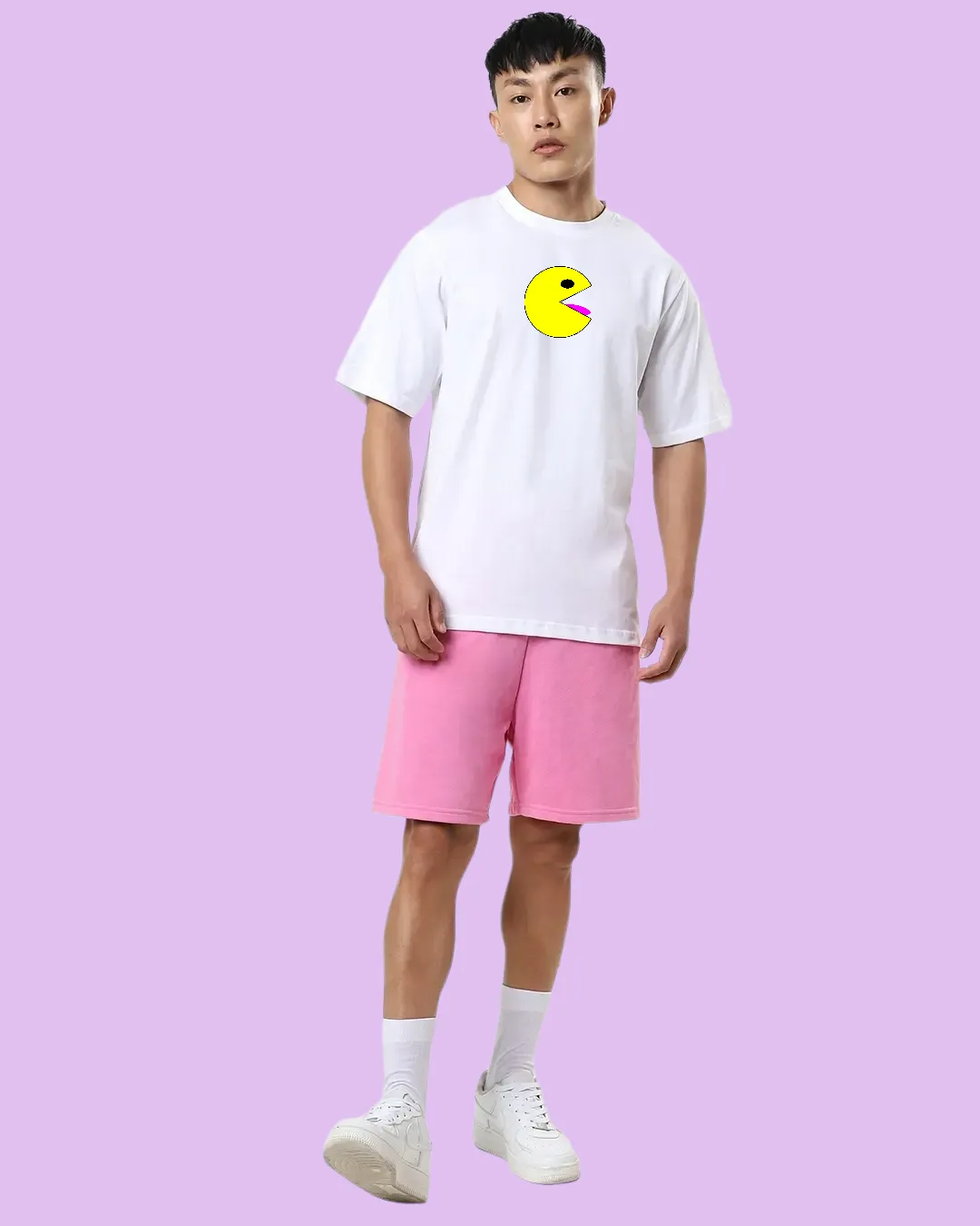 White (Printed) Oversized Men's T-Shirt