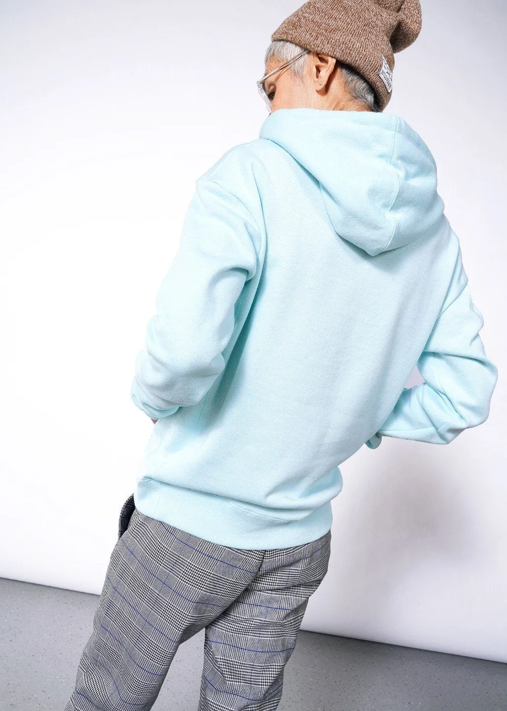 Wild Feminist Fleece Hoodie Ice Blue in Ice Blue