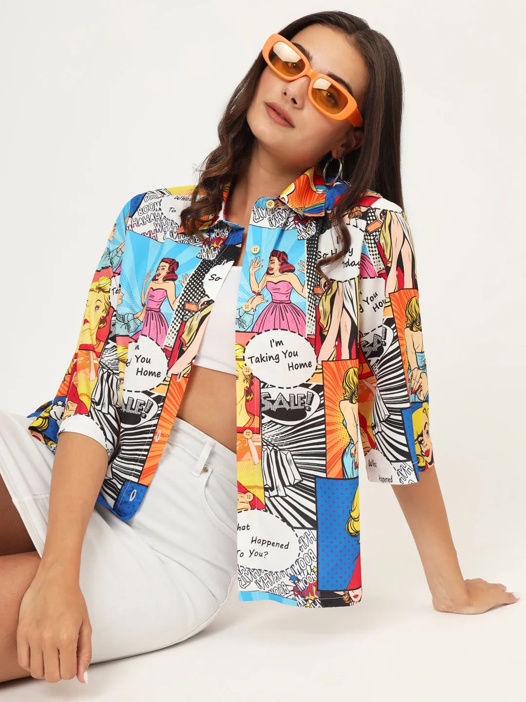 Women Classic Graphic Printed Casual Shirt