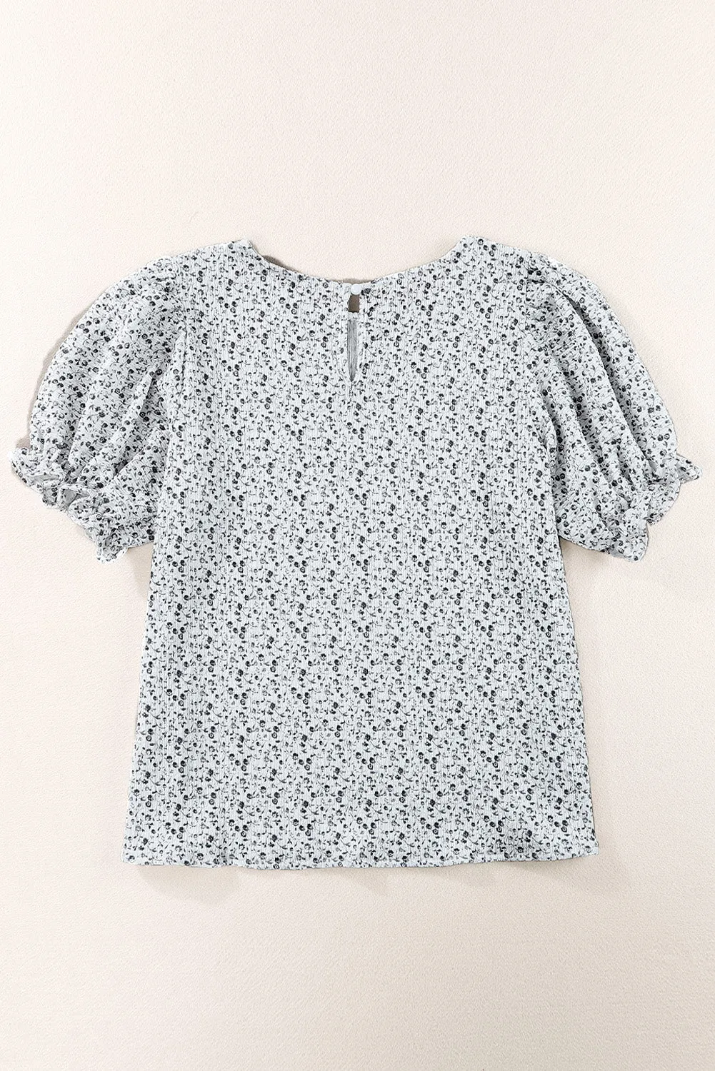 Women's Puff Sleeve T-Shirts Casual Floral Smocked Blouse