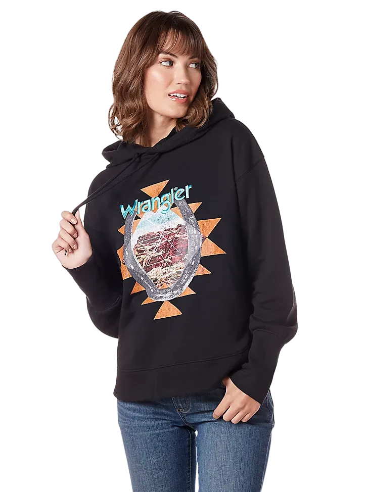 Wrangler Women's Black Beauty Retro Curved Hem Hoodie