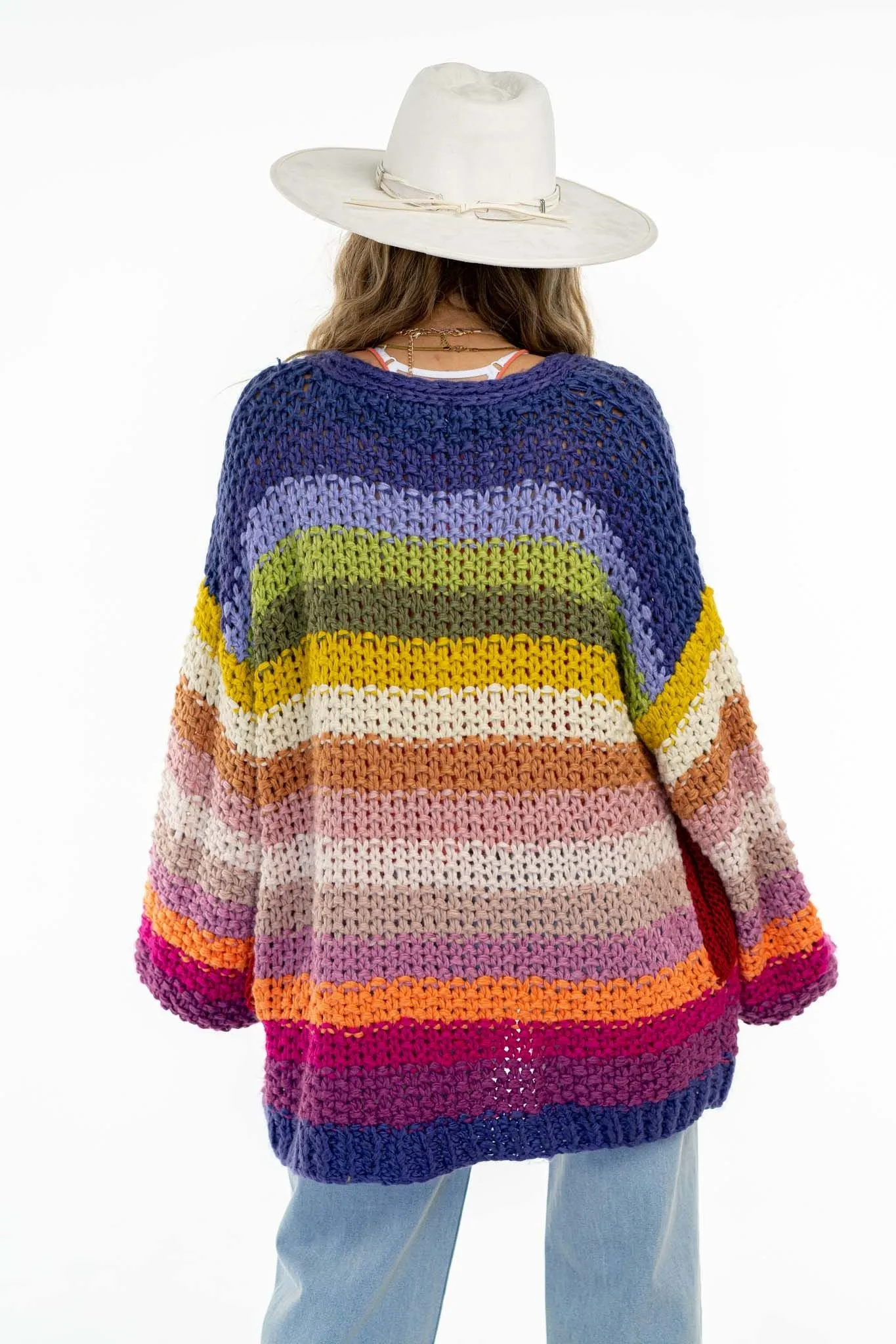 Wrapped up in Color Knit Cardigan - Rainbow