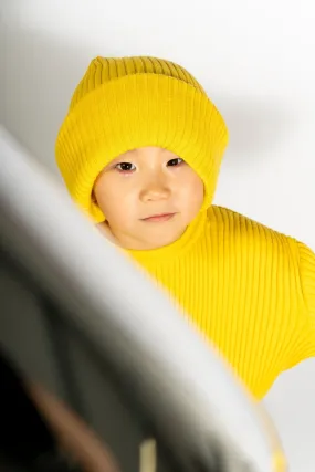 YELLOW MERINO KNIT BEANIE