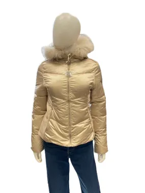 Yes Zee Giubbotto donna trapuntato con gilet staccabile con cappuccio e pelliccia eco J016QV00 0222 beige